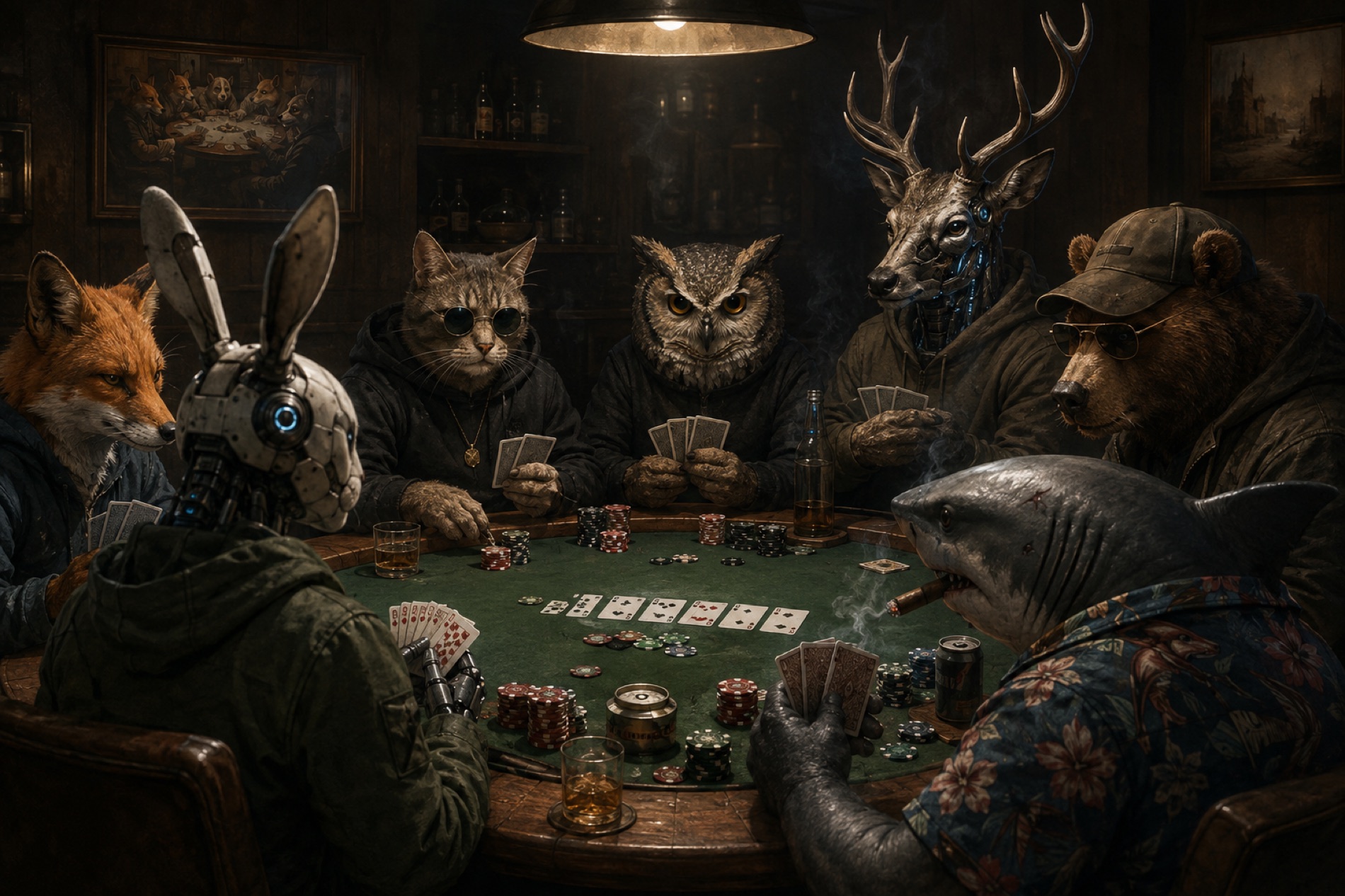 Poker, no-limit Texas hold'em against AI
